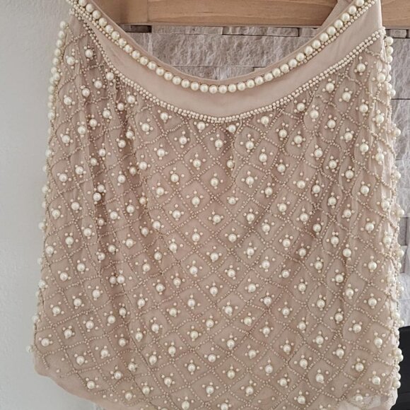 ZARA cream pearl skirt